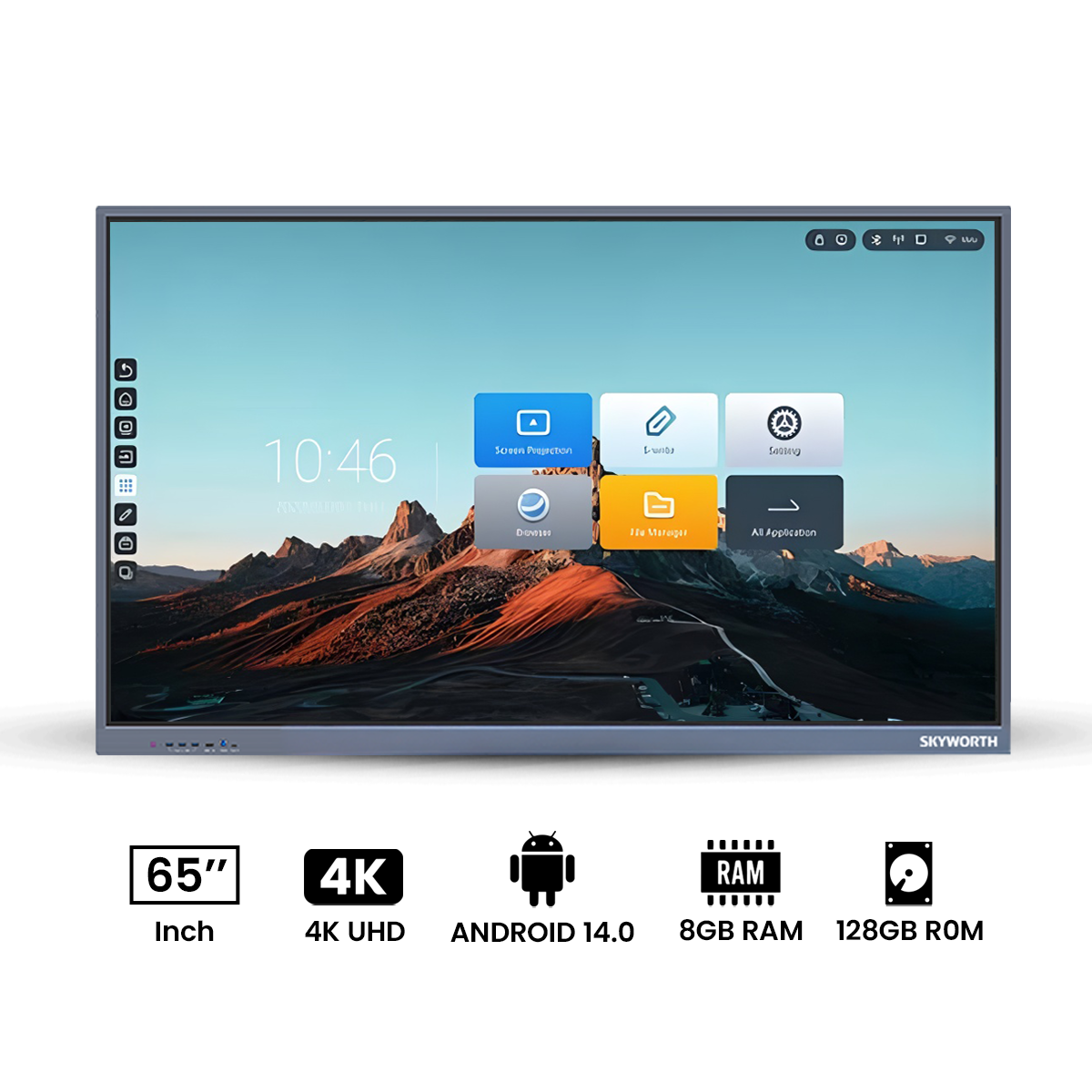 Skyworth  65" 4K UHD Smart Touch Display | Android 14 | 8GB+128GB SSD | Tarnish Finish